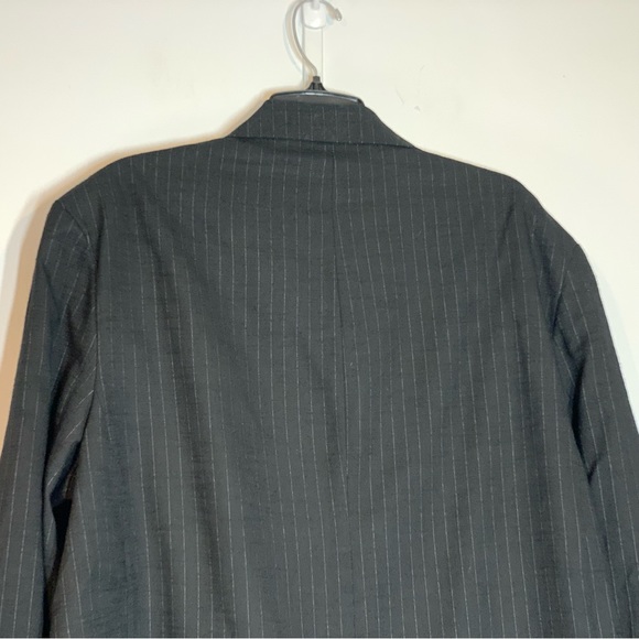 Topshop Deconstructed Pinstripe Blazer in Black - Picture 10 of 12